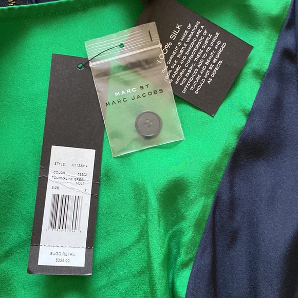 🆕 NWT Marc Jacobs 100% Silk Mini Dress Sz 2 MSRP $398 - Picture 4 of 9